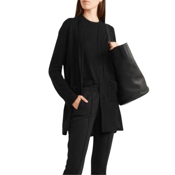 ATM Anthony Thomas Melillo Sweaters - ATM Anthony Thomas Mellilo Black Long open Chunky cardigan pockets L Minimalist